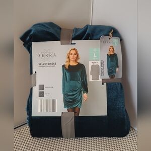 Serra Women's Size L (12-14) Velvet Green/Blue Dress NWT Aldi